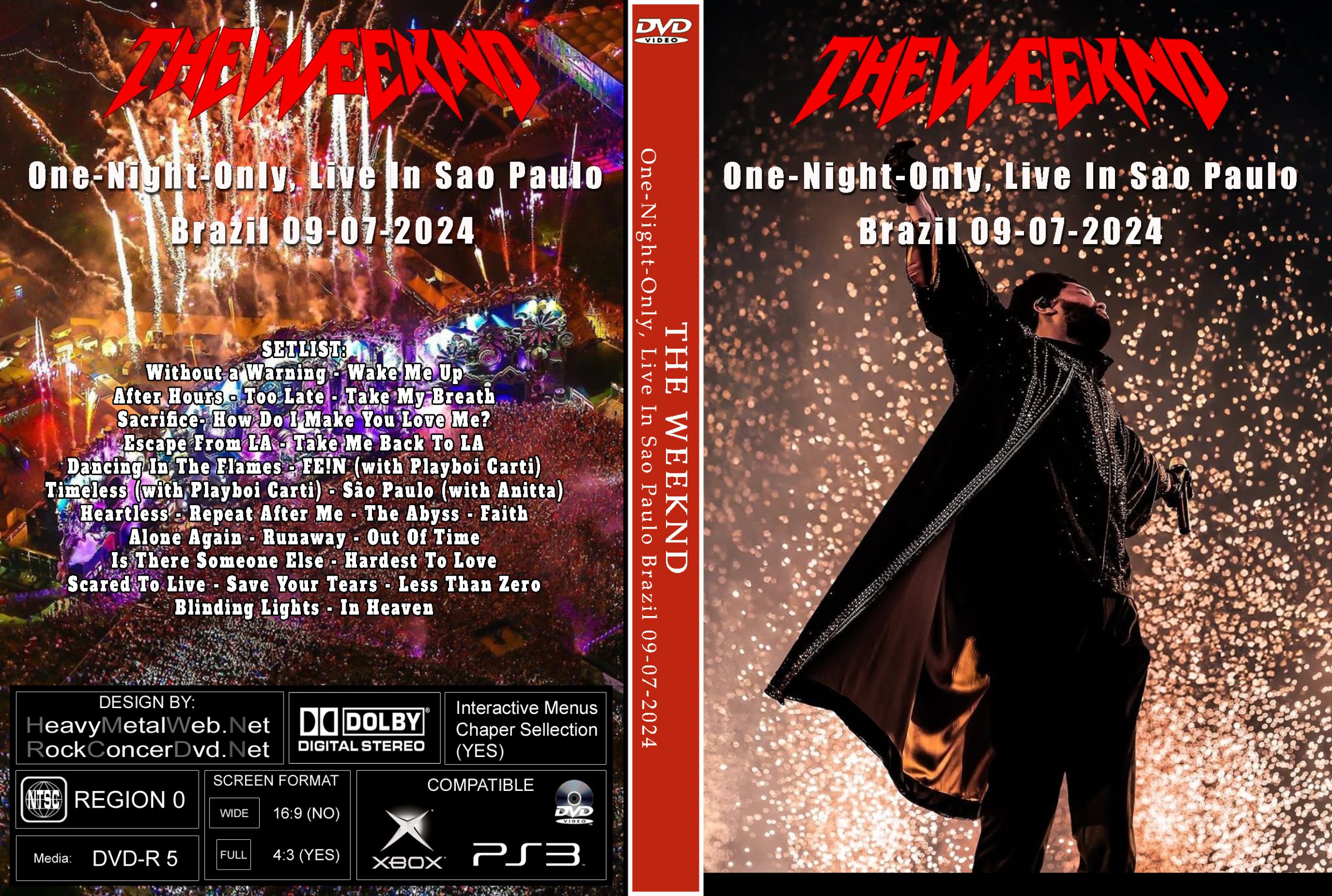 THE WEEKND One-Night-Only, Live In Sao Paulo Brazil 09-07-2024 DVD THE WEEKND One-Night-Only, Live In Sao Paulo Brazil 09-07-2024 DVD