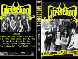Girlschool – Live From London 1985 DVD featuring classic tracks like “Hit and Run,” “Emergency,” and “C'mon Let's Go.” A powerful live performance from one of the pioneers of the New Wave of British Heavy Metal.
