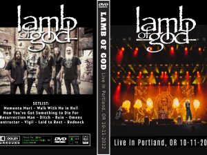 Lamb of God – Live In Portland 2022 DVD featuring powerful performances of “Laid to Rest,” “Redneck,” and “Walk With Me in Hell.” A crushing modern metal concert experience.